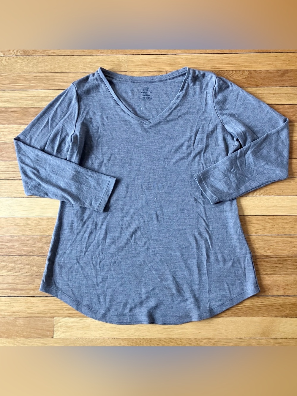 Woolx Brown 100% Merino Wool Simple Natural Breathable V-Neck Tunic Top 1X